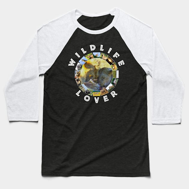 Wildlife Lover Lion Feast Baseball T-Shirt by PathblazerStudios